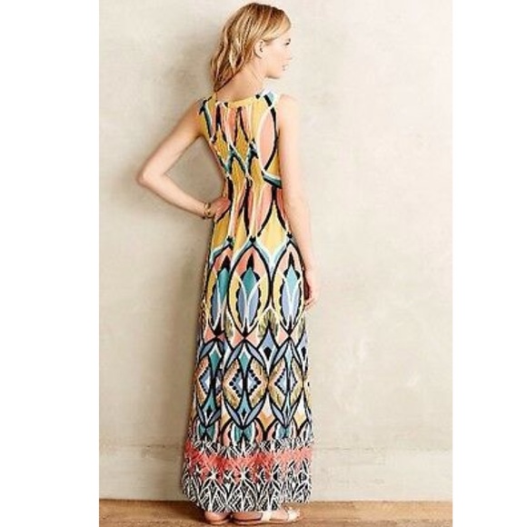 ANTHROPOLOGIE l Floreat Dahlia Key Hole Sleeveless Maxi Dress Size 6 - Picture 2 of 11